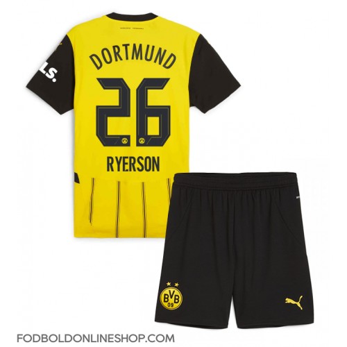 Borussia Dortmund Julian Ryerson #26 Hjemme Trøje Børn 2024-25 Kortærmet (+ Korte bukser)